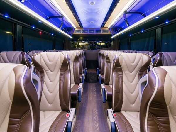 28 Passenger Minibus Rental Interior