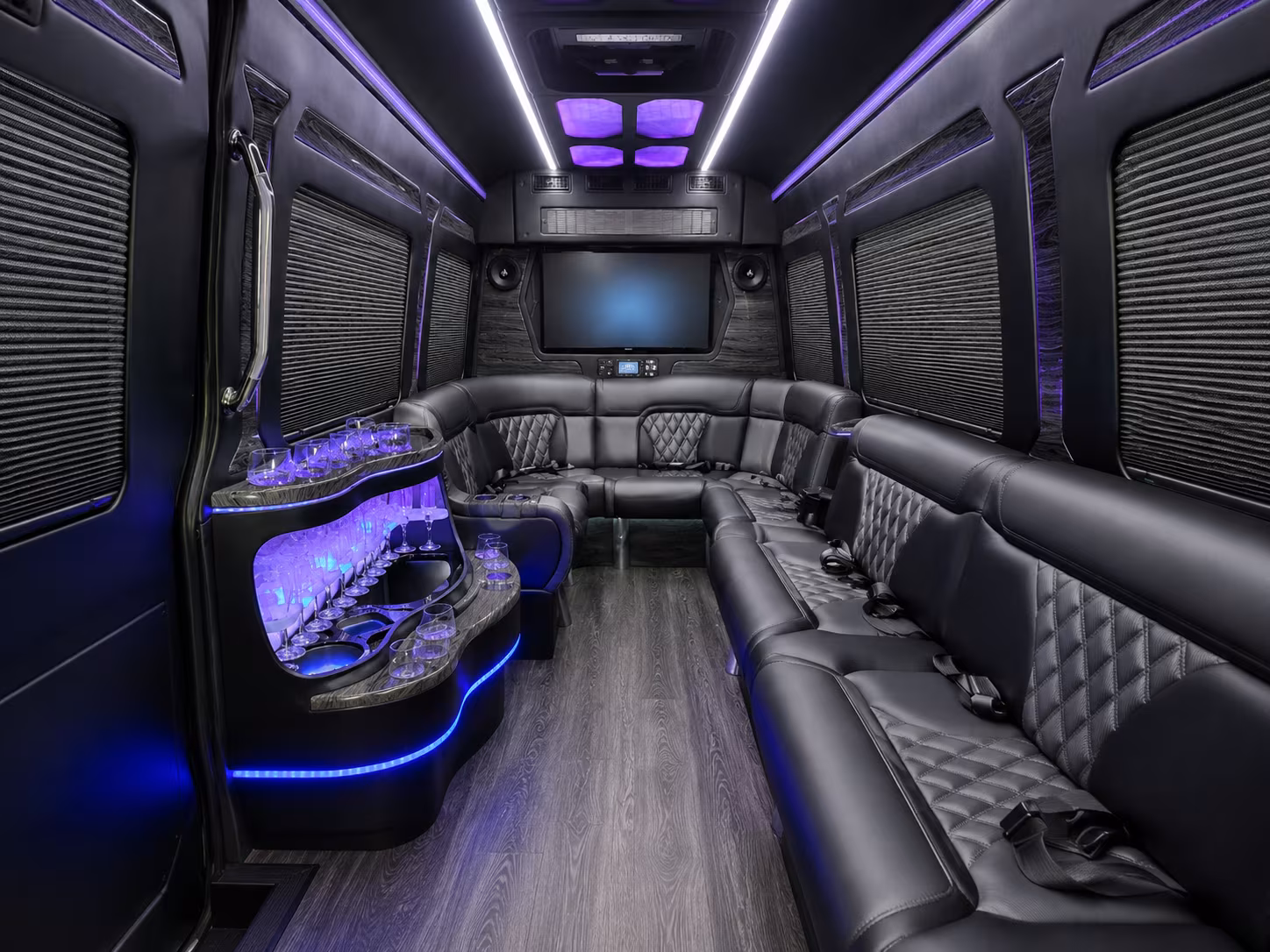 north las vegas 40 passenger party bus interior